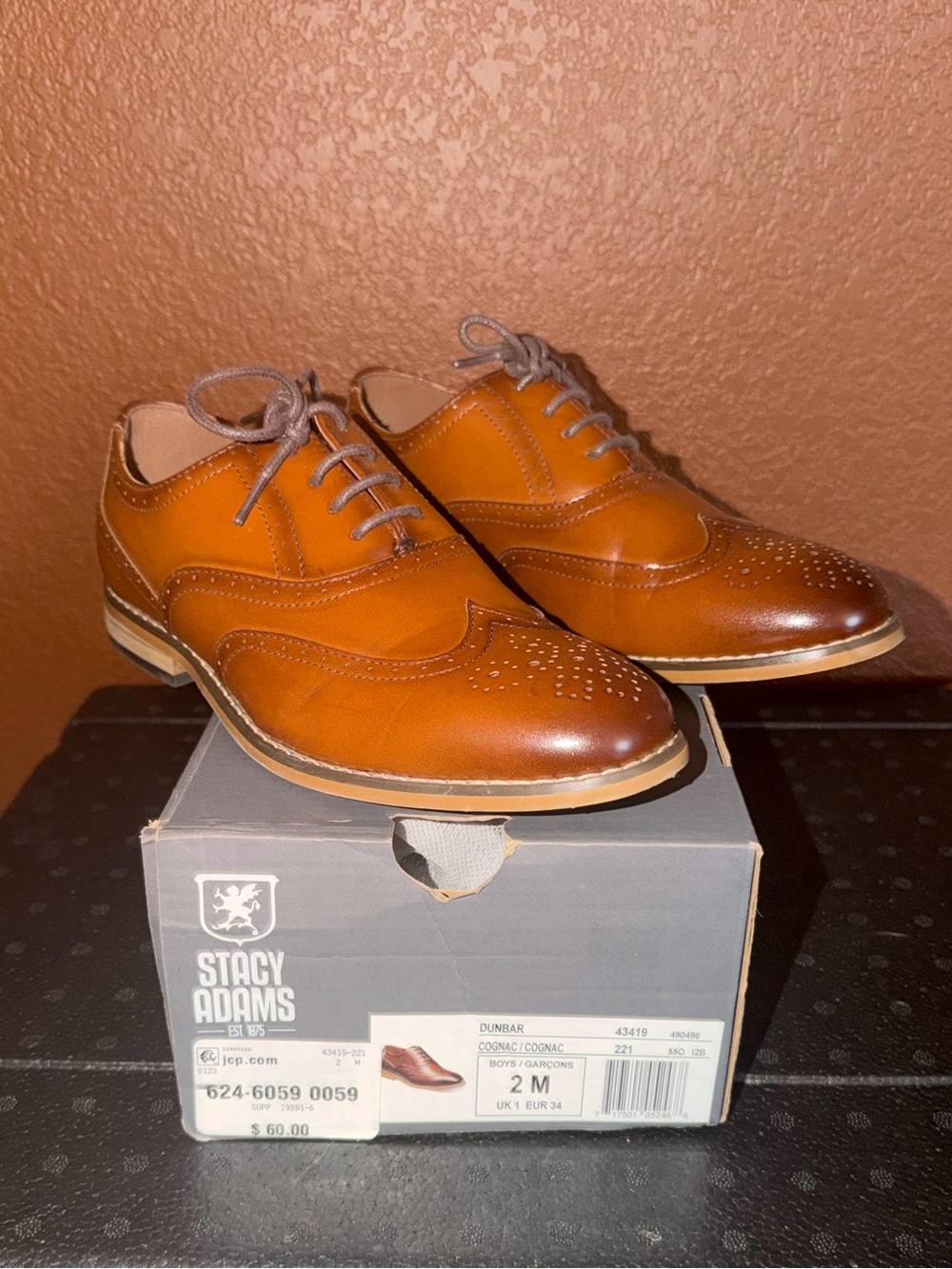 Stacy Adams Cognac Wingtip Derbys